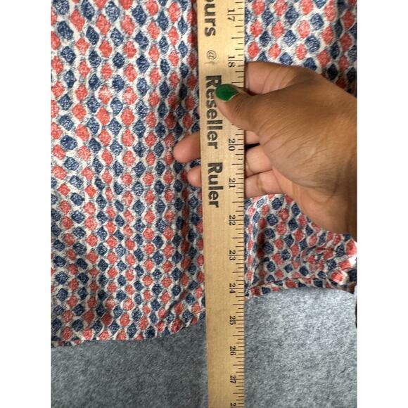 Ralph Lauren Top Women Medium Long Sleeve Circle Blue Button Front Collar Preppy - Picture 4 of 6